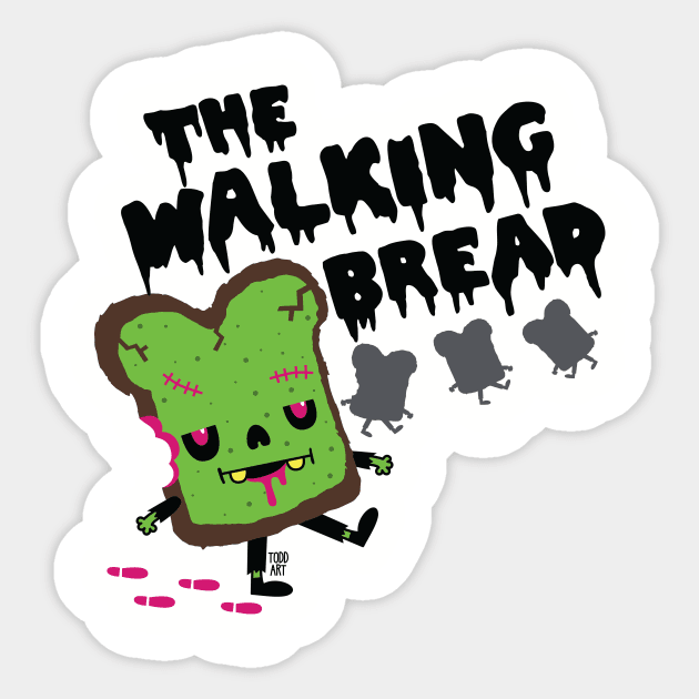WALKING BREAD Sticker by toddgoldmanart